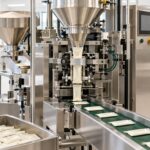 Powder sachet filling machine in a GMP supplement factory